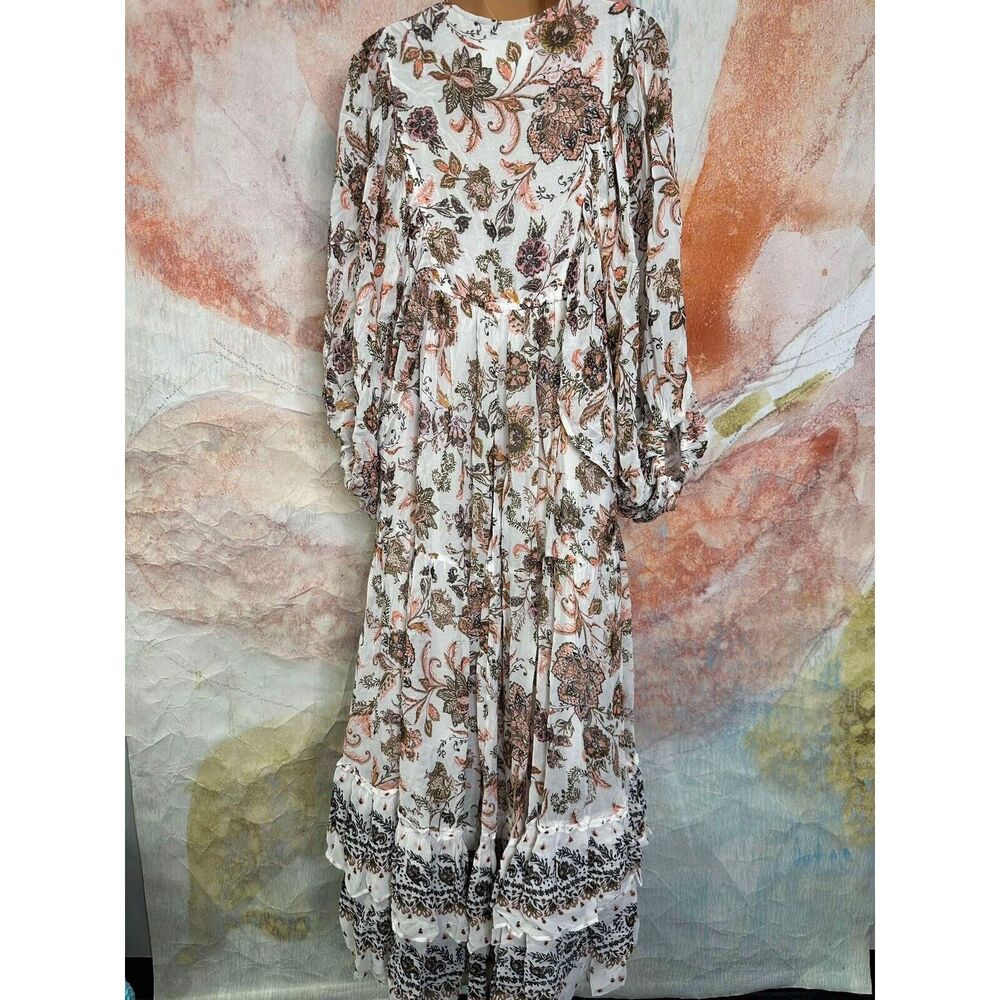 Anthropologie V-Neck Long-Sleeve Maxi Dress - Picture 13 of 14